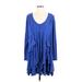 FP BEACH Casual Dress - Mini Ruffles Long sleeves: Blue Dresses - Women's Size Medium