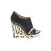 Calvin Klein Wedges: Black Leopard Print Shoes - Women's Size 6 1/2
