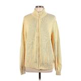 Lands' End Cardigan Sweater: Yellow Sweaters & Sweatshirts - Women's Size Large