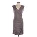 Marc New York Andrew Marc Cocktail Dress - Wrap: Gray Solid Dresses - Women's Size Large