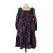 Terra & Sky Casual Dress: Purple Floral Motif Dresses - Women's Size 3X