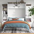 Mercury Row® Armiead 104W Queen Murphy Bed & Narrow Storage w/ Drawers in Gray | 89.7 H x 20.2 W x 103.6 D in | Wayfair