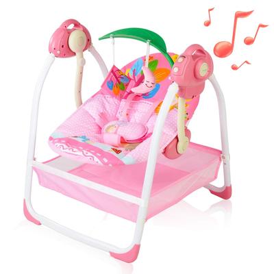 Baby Swings for Infants to Toddler, Compact Baby Swing with 6 Motions, Portable Swing with Music Baby Rocker with 2 Toys