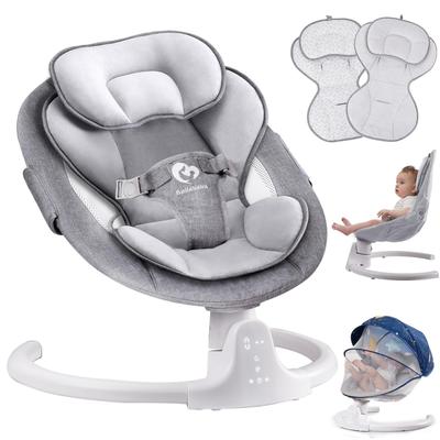 Bluetooth Baby Swing,Compact & Portable Baby Rocker, 3 Seat Positions, 5 Swing Speed, 10 Lullabies,USB Plug-in Power
