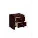 Contemporary Modern Look 2-Drawer Nightstand End Table White Finish Two Storage Drawers Round Knobs