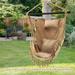Hammock Chair Hanging Rope Swing Chair with Tassels and Pillow