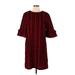 Draper James Casual Dress - Shift: Red Grid Dresses - Women's Size 12