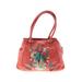 Fiore by Isabella Fiore Leather Satchel: Red Floral Motif Bags