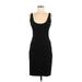 BCBGMAXAZRIA Casual Dress - Midi: Black Solid Dresses - Women's Size 6