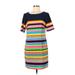 Trina Turk Casual Dress - Shift: Blue Color Block Dresses - Women's Size 6