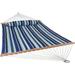 Arlmont & Co. Shevetta Outdoor Quilted Fabric Spreader Bar Hammock Polyester | 2 H x 55 W x 130 D in | Wayfair 7C03468642614D8FA26EED2FA3EF2BF8