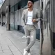 Abito da uomo grigio Abito da 2 pezzi Giacca casual estiva Pantaloni Smoking da sposa formale Abiti da sposo Blazer di colore personalizzato XS-5XL