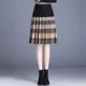 Damen Herbst Winter neue hohe Taille gestrickt halben Rock Pendler Mode Falten rock Streifen