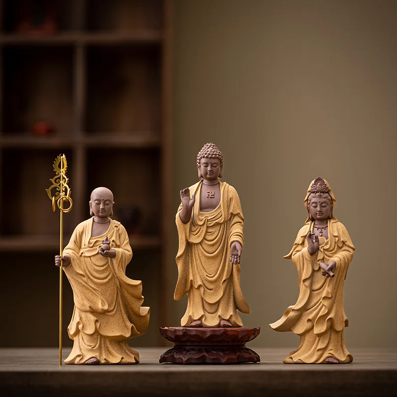 Ceramica Guanyin, Sakyamuni muslimah Bodhisattva figura statua Statue di Buddha cinesi casa soggiorno Statue Feng Shui