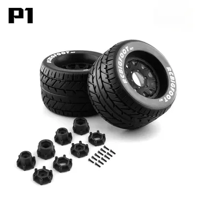 2PCS 165MM Monster Truck Räder Felge Reifen Set 12 14 17mm Hub Hex Für 1/8 Off-Road RC Auto HPI Redcat Rovan Savage