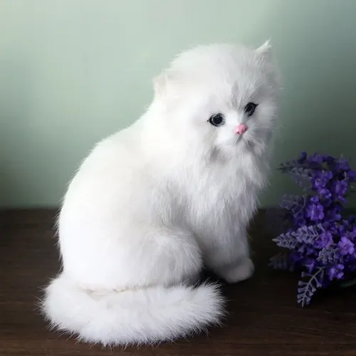 Realistische weiße persische Katzen Stofftiere Simulation Katze Puppen Tisch dekoration Geschenk für