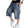 Herren Plus Größe Lose Baggy Denim Kurze Männer Jeans Mode Hip Hop Streetwear Lange 3/4 Capri