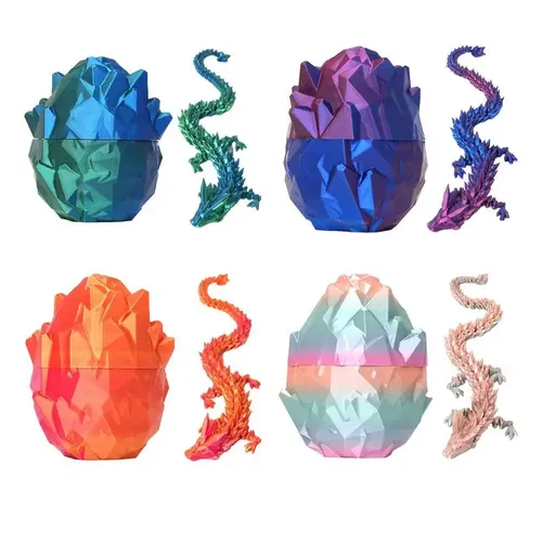 3D gedruckte Drachen Spielzeug Drachen Ei drehbar 3D artikulierte Drachen Dekompression Spielzeug