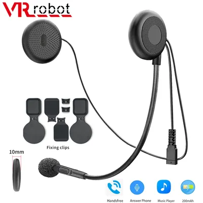 VR Roboter Motorrad Bluetooth 5.0 Stereo Headset Moto Universal Helm Kopfhörer Drahtloser Freisprechanruf mit Halter Clip Image