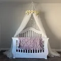 Moustiquaire Bretonne Blanche en Maille pour Bébé Tente de Décoration Florale Rideau Transparent