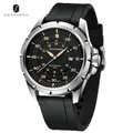 SAPPHERO Montres de luxe pour hommes 100M étanche bracelet en silicone en acier inoxydable horloge à