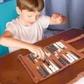 Macdergut-Jeu de Backgammon de Luxe pour Enfant et Adulte Jeu de Société de Stratégie Classique