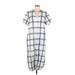 Gap Casual Dress - Shirtdress: Gray Grid Dresses - Women's Size 10