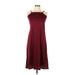 Mia Joy Casual Dress - Midi: Burgundy Solid Dresses - Women's Size 10