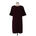 Ann Taylor LOFT Casual Dress - Sweater Dress: Burgundy Solid Dresses - New - Women's Size 10