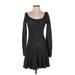Moda International Casual Dress - Sweater Dress: Black Chevron/Herringbone Dresses - Women's Size Small