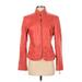 St. John Faux Leather Jacket: Red Jackets & Outerwear - Women's Size Small