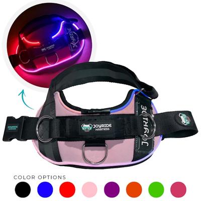 Joyride Harness NightSafe LED Light Up Dog Harness 2.0, Medium, Pink Hush