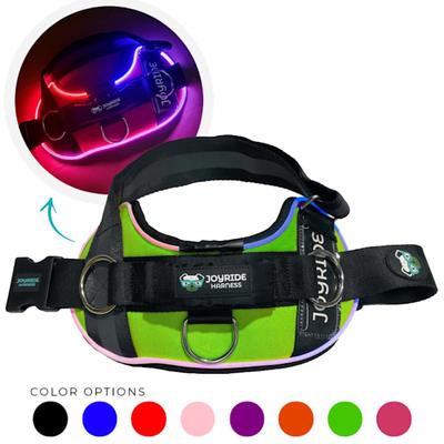 Joyride Harness NightSafe LED Light Up Dog Harness 2.0, Large, Green Glow