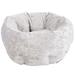 Silver Velvet Donut Dog Bed, 33.4" L X 33.4" W X 13.7" H, Small/Medium, Gray