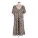 Lily by Firmiana Casual Dress: Brown Animal Print Dresses - New - Women's Size Large