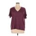 Sonoma Goods for Life Short Sleeve T-Shirt: Burgundy Tops - Women's Size X-Large
