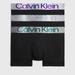 3 Pack Steel Waistband Stretch Cotton Boxer Trunks - Black - Calvin Klein Underwear