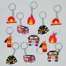 12pcs Firefighter Party Favors Fire Truck Toy Keychain, Graduation Birthday Gifts For Men