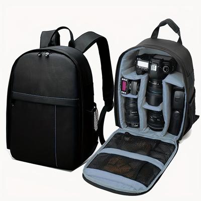 TEMU Premium Dslr Camera Backpack - Lightweight & Polyester, High-capacity Storage For Digital Slr, , Cameras - Ideal For Travel, Hiking & , Dslr Storage Bag Image