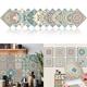 12pcs Thick Crystal Wall Stickers, Morocco Self-adhesive Color Ceramic Tile Pattern Stickers, Kitchen Bathroom Waterproof Decorative Stickers 5.91inch