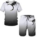 Tuta sportiva da uomo oversize nuova estate T-shirt con stampa scorpione 3D/pantaloncini/abbigliamento casual Fitness Sport Set da 2 pezzi Tuta da uomo