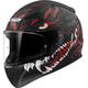 LS2 FF353 Rapid II Kaiju Casque, noir-blanc-rouge, taille XS