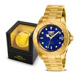 Invicta Pro Diver Automatic Men's Watch Bundle - 40mm Gold with 1-Slot Watch Winder (B-26997-IPM546)