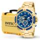Invicta Bolt Blue Men's Watch Bundle - 52mm Gold with Invicta 8-Slot Dive Impact Watch Case Light Yellow (B-25516-DC8-LTYEL)
