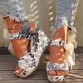 Damen Sandalen Boho Sandalen mit Keilabsatz Espadrilles Täglich Strand Blumen Stickerei Sommer Satinblume Spitze Blume Plattform Keilabsatz Runde Zehe Urlaub Böhmen Satin Kreuzgurt Schwarz Rote Rosa