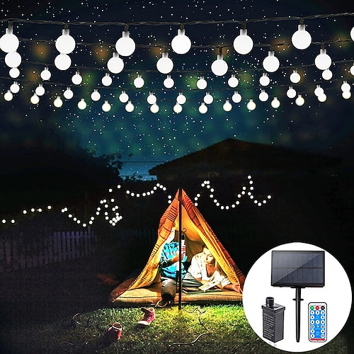 Outdoor-Globus-Lichterkette, Solar/Plug-in-Fernbedienung, 10 m, 20 m, 30 m, 40 m, 50 m, Party, Urlaub, Lichterkette, kreative Lichterkette, Urlaub, 1 Set Image