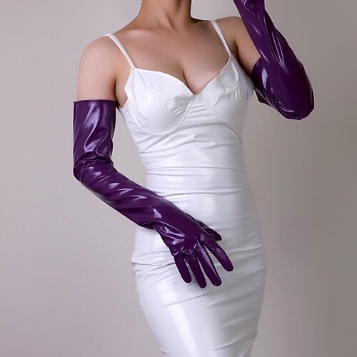 Opernhandschuhe Lange Handschuhe Abendhandschuhe Lange Handschuhe Sexy Punk Gothic PU (Polyurethan) Für Scheibe Cosplay Karneval Damen Modeschmuck Modeschmuck Image