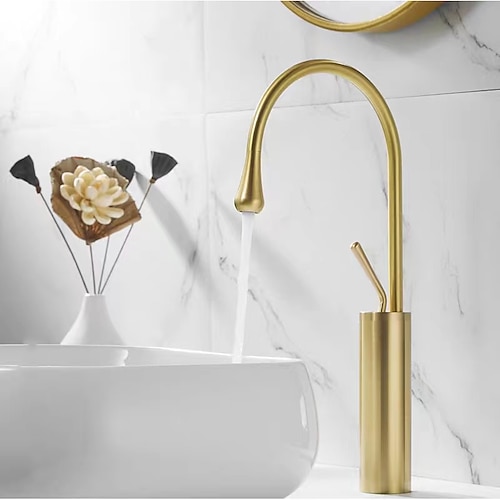 Waschbecken Wasserhahn - drehbar / Klassisch / Mittelset Galvanisierung / Lackierte Oberflächen deckenmontiert Einhand Ein LochBath Taps Image