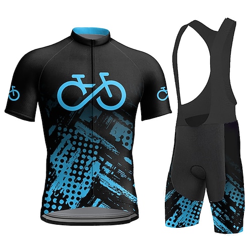 21Grams Herren Radtrikot mit Radhose kurz Trägern fahrradbekleidung set Kurzarm MTB Mountain Rennrad Hellgelb Gelb Wein Graphic Fahhrad Feuchtigkeitsabsorbierend Rasche Trocknung Elasthan Sport Image