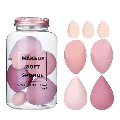 Beauty Egg Set Makeup Puff 7 Sets in Treibflasche Wattepad Puderquaste weich